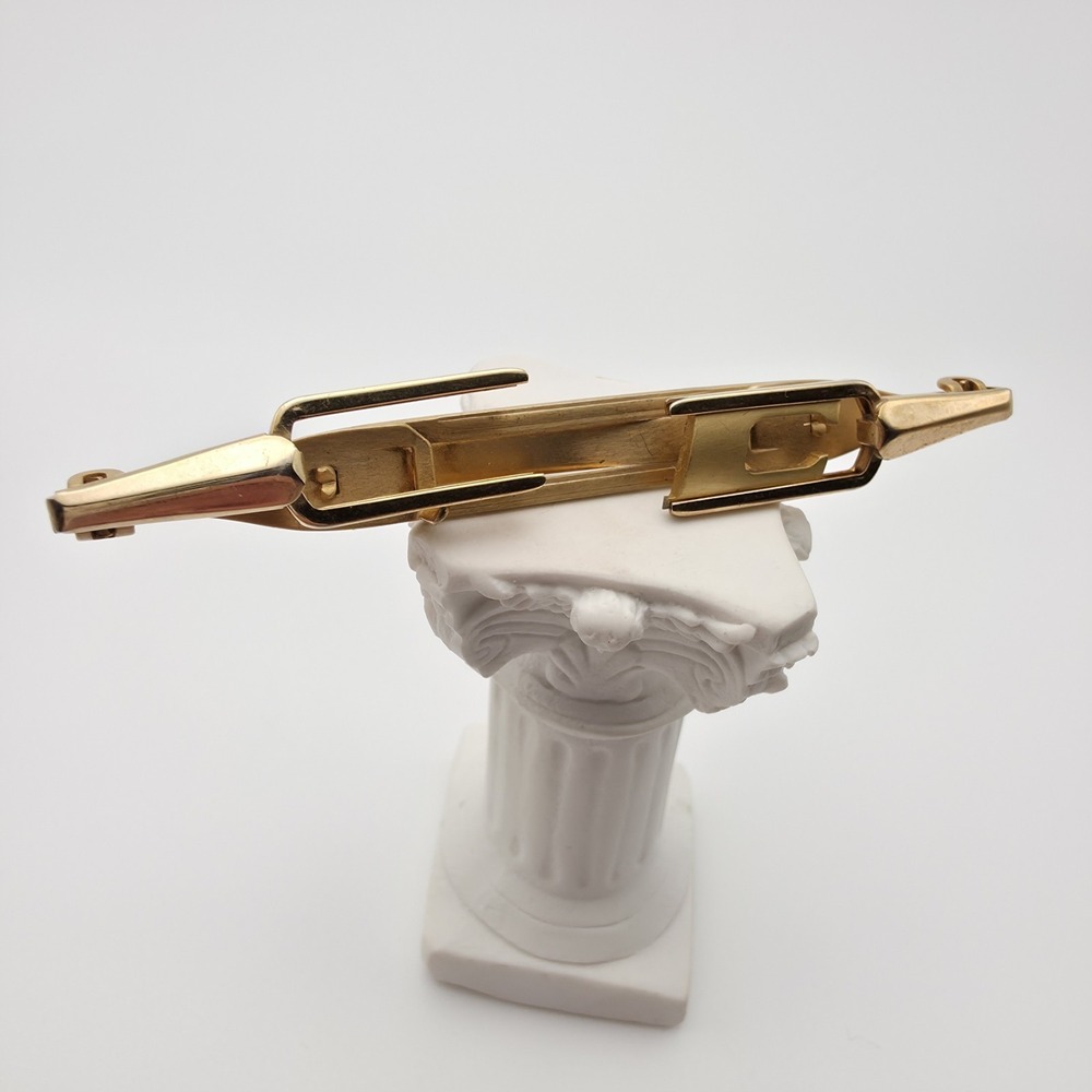 Vintage ANSON USA Tie Clip Bar Clasp Gold Plate Initial Letter C FREE $HIPPING!! - Picture 3 of 8